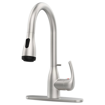Brushed Nickel Kitchen Faucets With 4 , Pull Down Locking Buckle, Scratch And Rust-, For Rv Bar Sinks, 1.8Gpm Flow, 360 Rotatable, Straightforward Installation Procedure Faucet & 4 Spraying Modes,