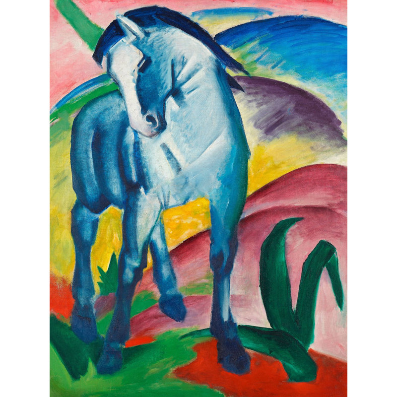 Blue Horse 1 Piece Wrapped Canvas Painting, 100cm H x 70cm W x 4cm D