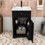 Meuble-lavabo contemporain simple avec lavabo en céramique, porte à fermeture douce et tablette réglable-1325059898