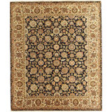 Passions Hand Knotted Wool Area Rug in Black/Gold
