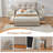 Braya Upholstered Platform Storage Bed With Removable Pillow-Style Headboard, 2 Large Wooden Drawers, Beige, Full-734036362-734036372