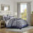 Elegant Navy King Bedding Set, Polyester Jacquard Modern Style