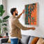 Bamboo in Teal and Gold Botanical - Wrapped Canvas-1578232192-1578232204