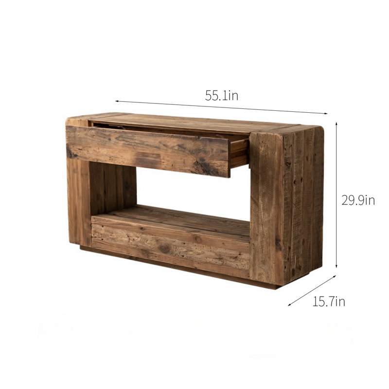 Rustic Style Overall Solid Wood Edge Porch Cabinet Solid Wood Accent Chest