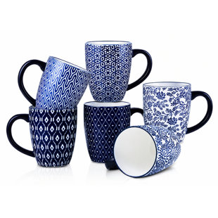 16 oz Coffee Mugs Set of 6 with Handle, Dishwasher Microwave Safe