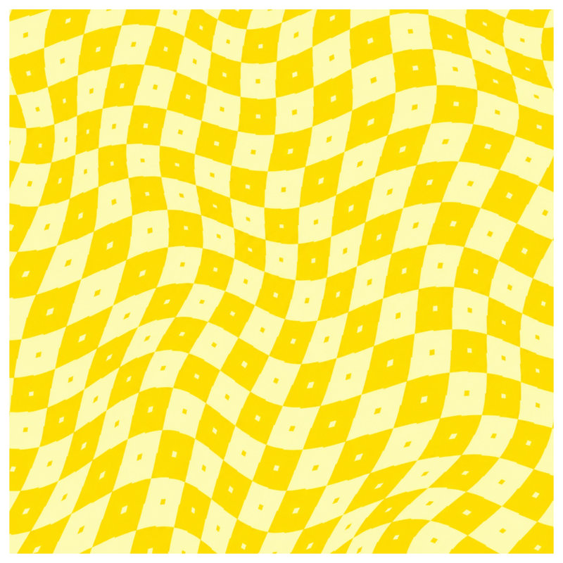 Yellow Wavy Checkerboard Comforter, Twin Extra Long