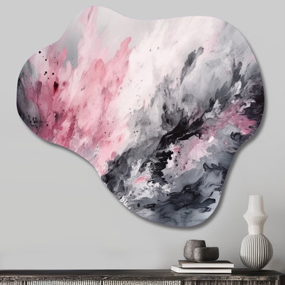 «Evolving In Pink Grey», reproduction d'art géométrique abstraite