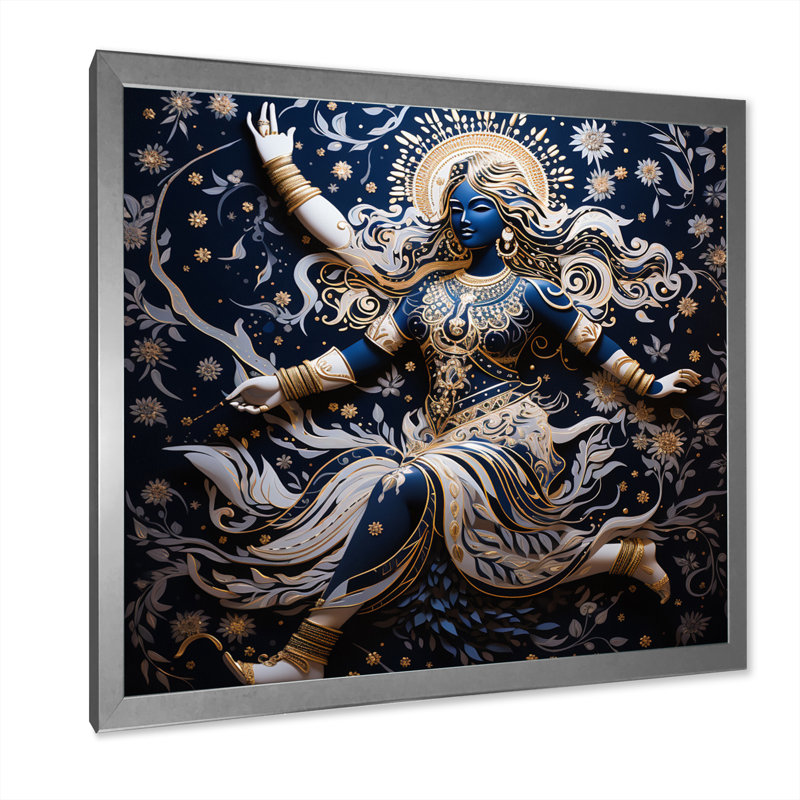 Hinduisim Cosmic Dance III - impression, H 24 po x l 24 po x P 1 po, Cadre simple argenté