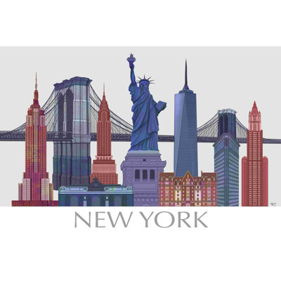 Repères de New York, bleu rouge