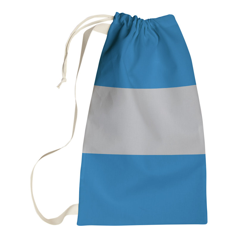 Fabric Laundry Bag with Handles, Large ( 36" x 28" x 1.5"), New York Blue/Orange/Black