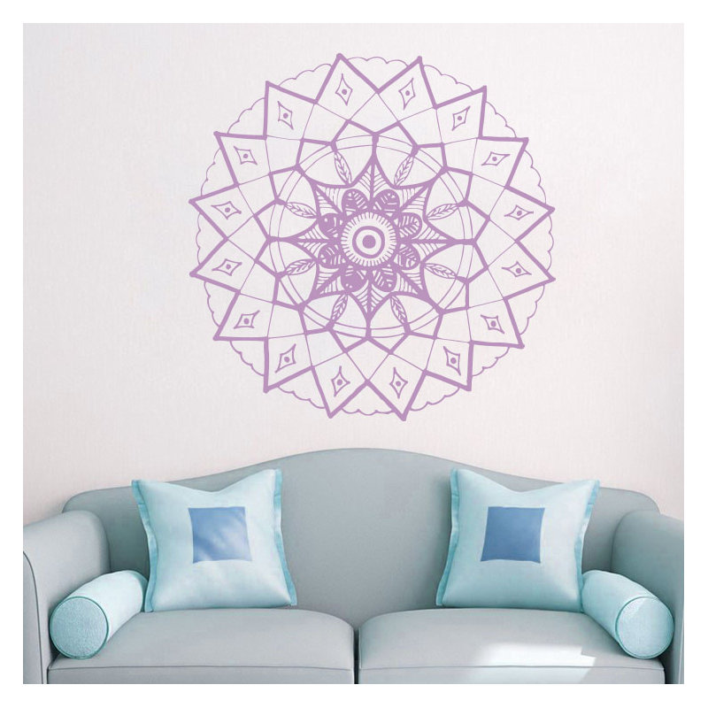 Adhésif décoratif mandala yoga, H 20 po x l 22 po, Lilas