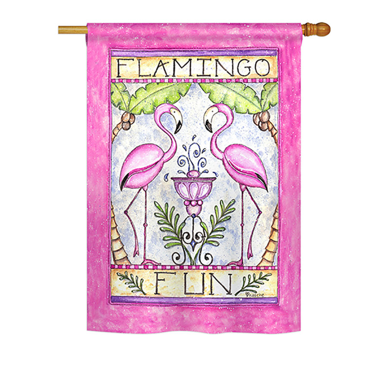 Drapeau de maison Tejeda Flamingo, H 40 po x l 28 po