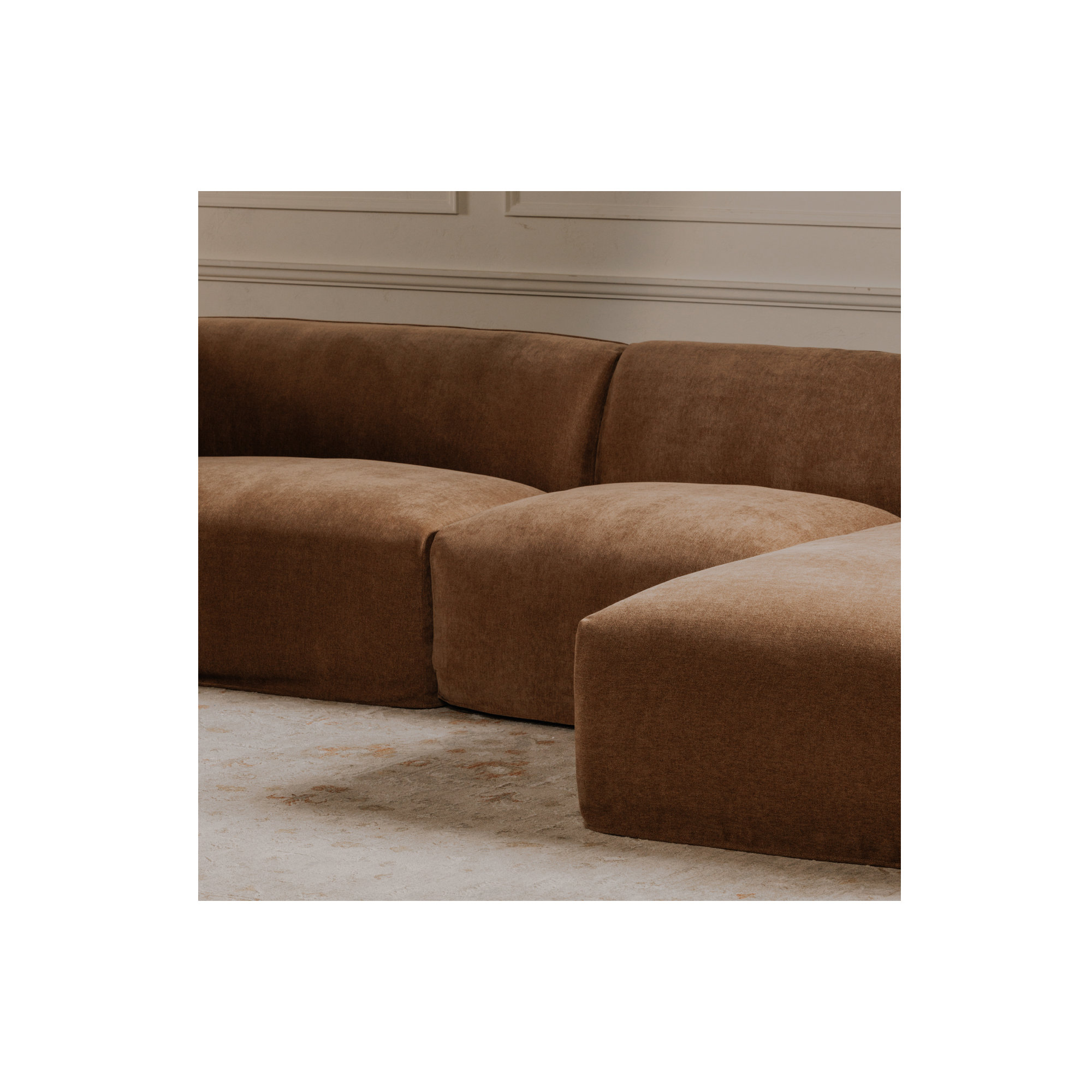 Wilde Upholstered Armless Slipper Chair, Latte Loft Canvas