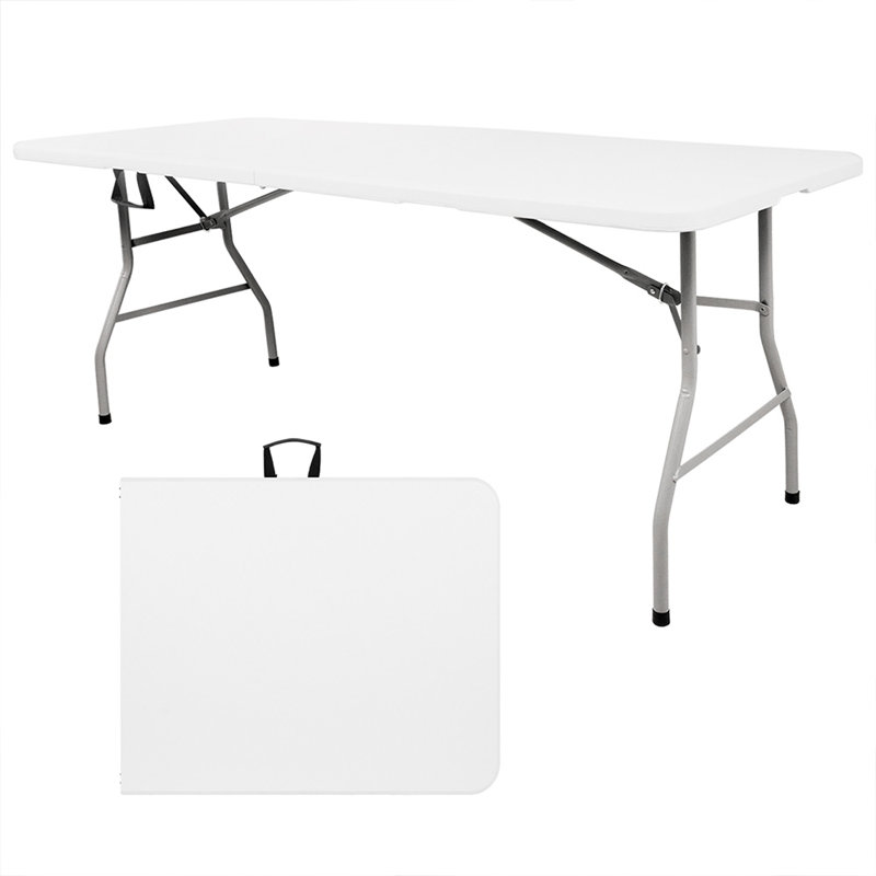 6FT Plastic Folding Table, Portable Picnic Table Outdoor and Indoor