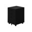 Boîte contemporaine à dossiers roulants, stratifié noir pour armoire d'organisation de bureau avec capacité, solution de rangement