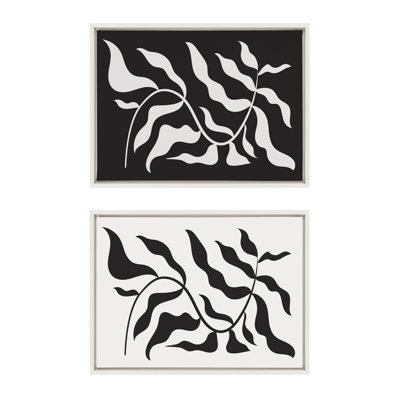 Sylvie Modern Matisse Inspired Botanical Framed Canvas by Creative Bunch Studio 2 Piece 18x24 White -  Red Barrel Studio®, CCD1076FDEC043EB8550ADF40A13DF5F