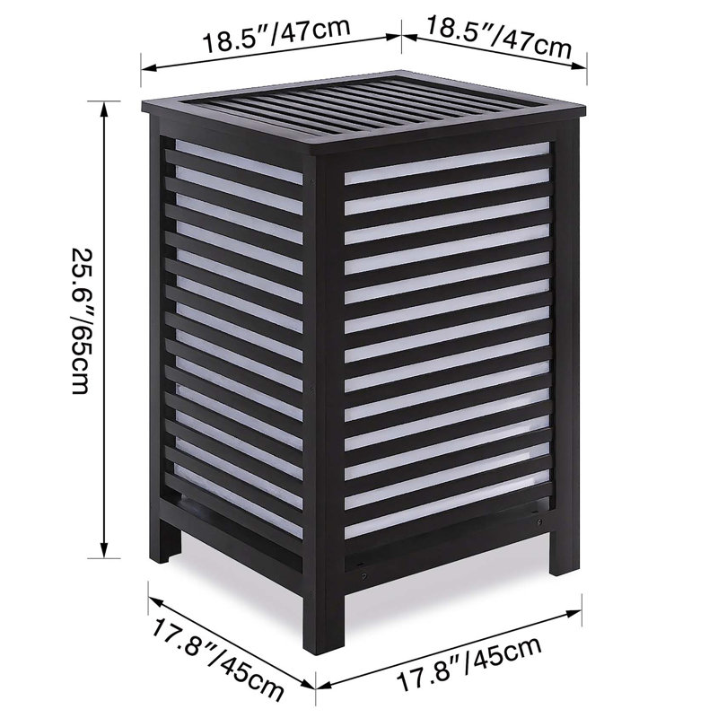 Bhargava Laundry Hamper with Handles, Black