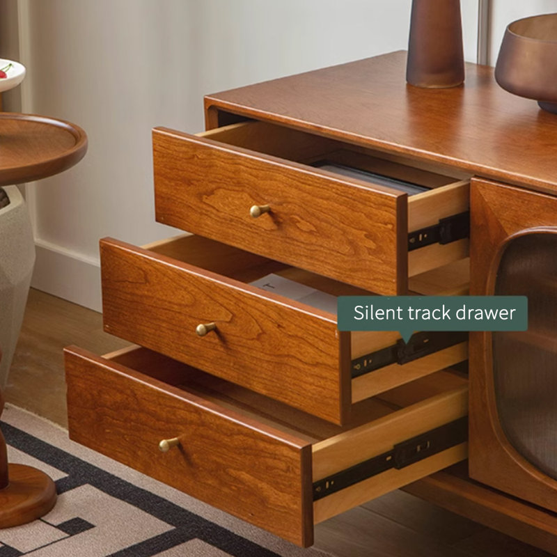 Retro style solid wood design sense TV cabinet