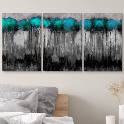 Abstract Forest Tree Gray Pictures Home Wall Decorations for Bedroom Living Room