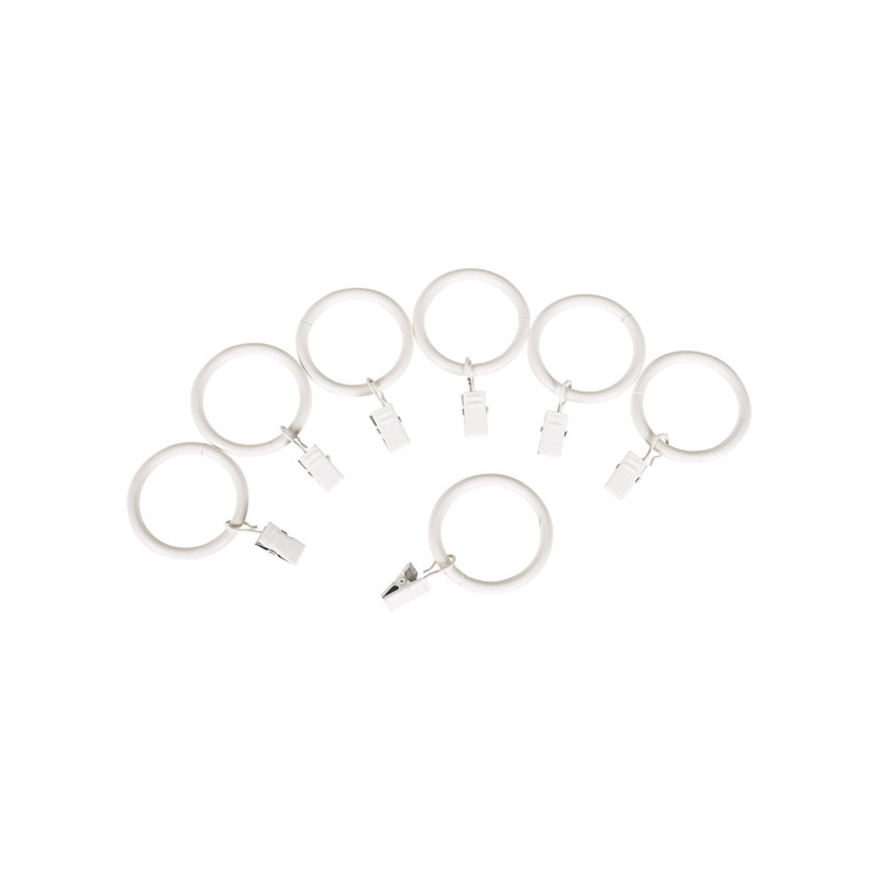 Anneaux de rideau Staton, 1" - 1.2", Blanc