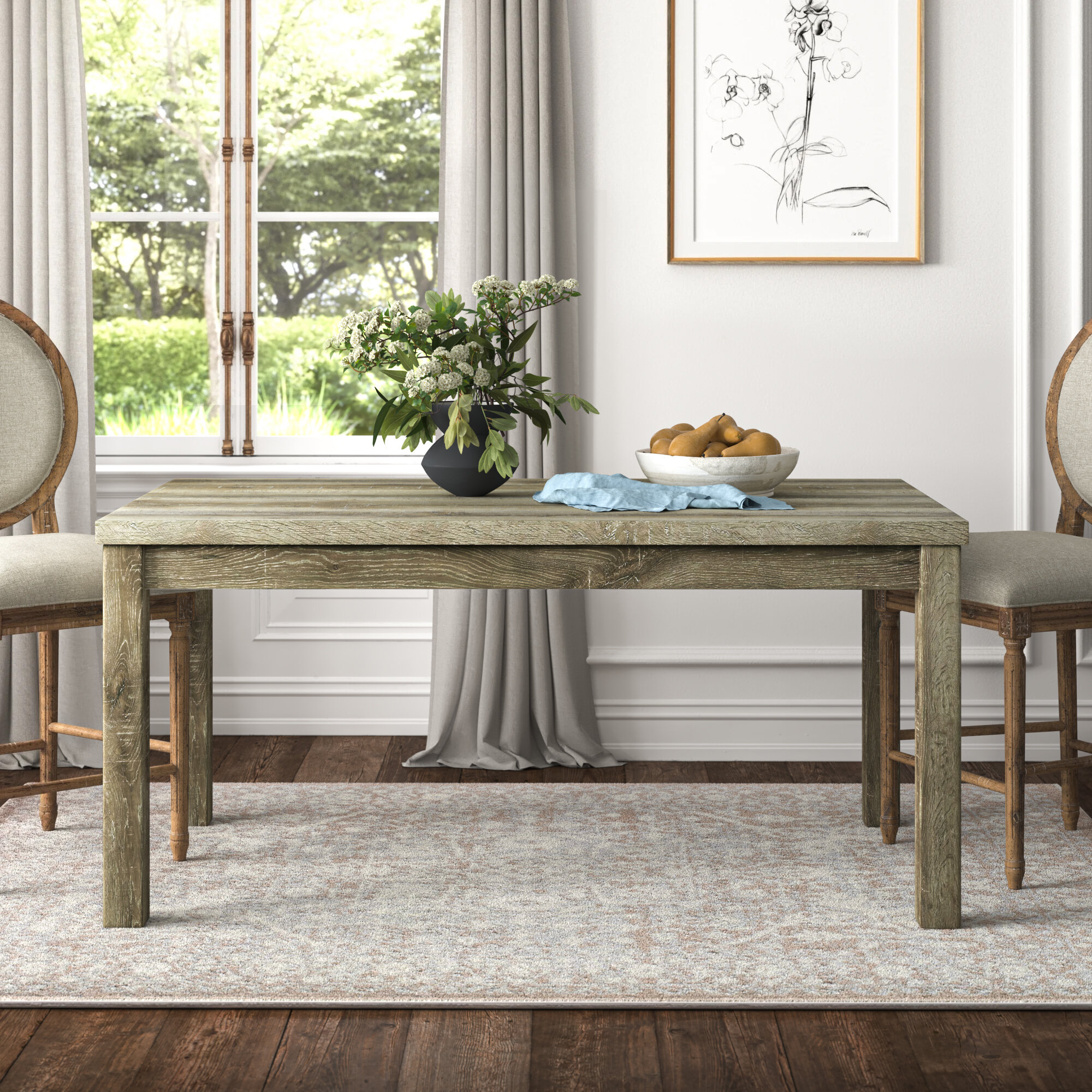 San luis oak rectangle dining deals table