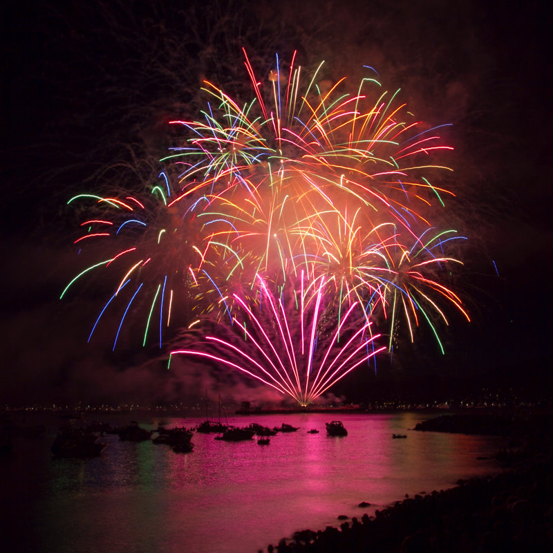 Vancouver''s International Fireworks Competition - Wrapped Canvas Print, 122cm H x 122cm W x 3.8cm D