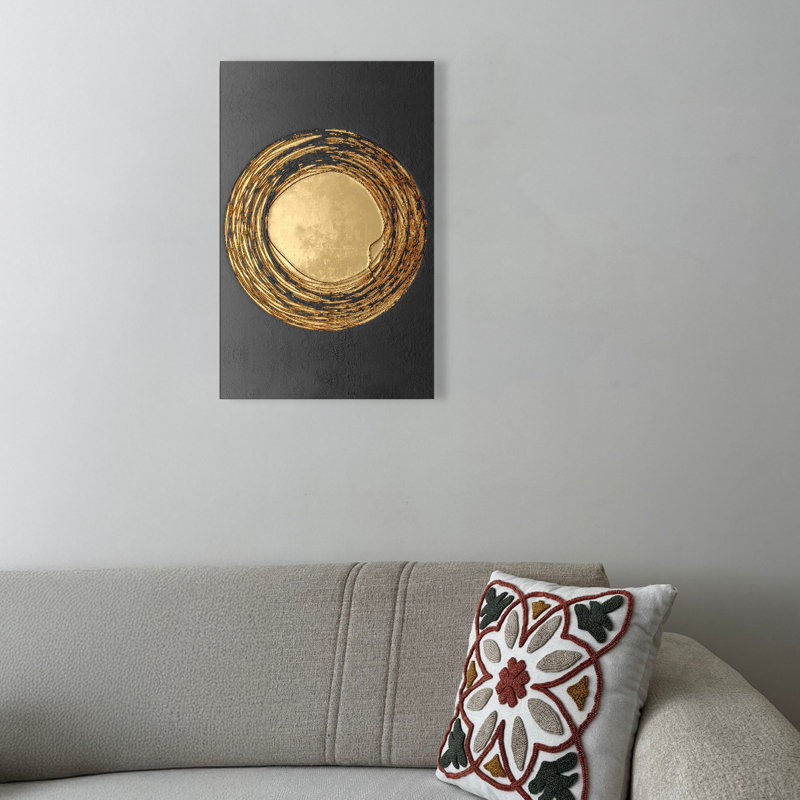 Peinture décorative sur toile en pin doré
