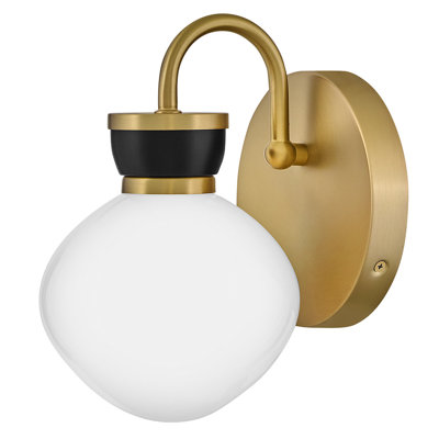 Applique murale de meuble-lavabo pour salle de bain à lumière simple avec verre opale Lucy