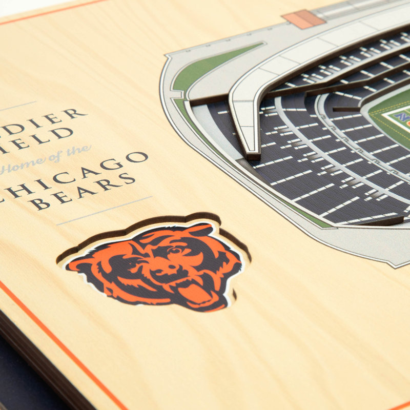 Art mural NFL 5 couches Stadiumview, Bears de Chicago, Bleu sarcelle
