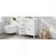 Meuble-lavabo 36 po avec lavabo, armoire de salle de bain avec tiroirs, structure solide et panneau de fibres à densité moyenne, blanc-129184702