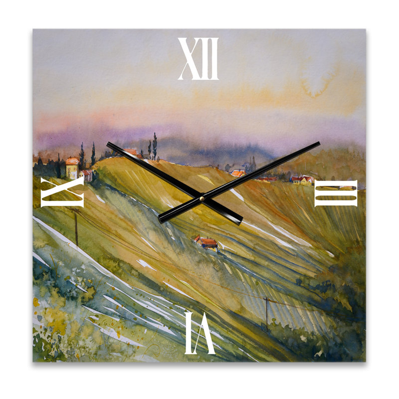Horloge murale Vineyard At Dawn en Toscane, Italie, Petit