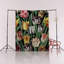Tapis décoratif noir et vert multicolore à motif floral-798863311