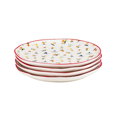 10 Strawberry Street Bella Appetizer Plates, Skiers