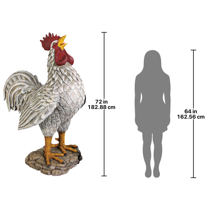 Cock-a-doodle-do, statue de coq géant au bord de la route