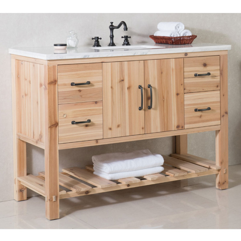 Genoa 48'' Single Bathroom Vanity with Top, White