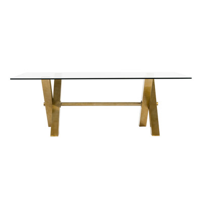 Nataliyah Glass Top Metal Base Dining Table