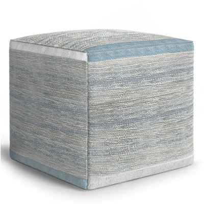 Naya - Pouf cubique - Mélange bleu