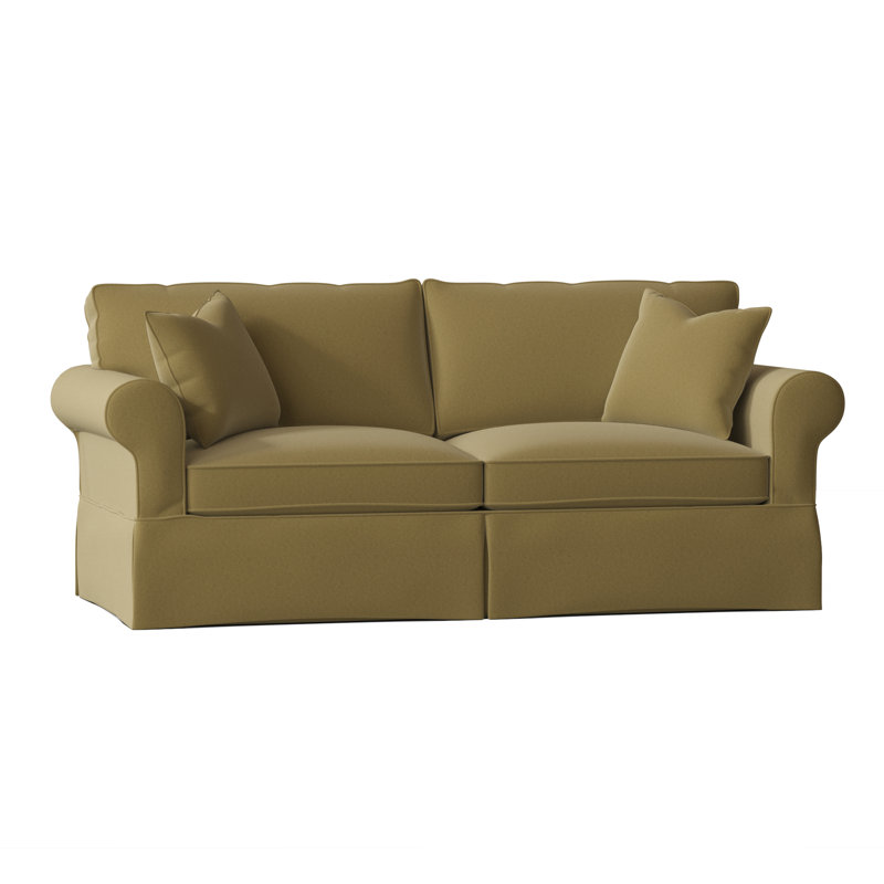 Lit-couchette à accoudoirs arrondis avec coussins réversibles de 84 po Kingsbridge, Rose Peyton, Palmier Peyton