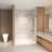44-48" X 76" H Frameless Sliding  Shower Door, 5/16" (8Mm) Clear Tempered Glass, Stainless Steel Frame,Brushed Nickel