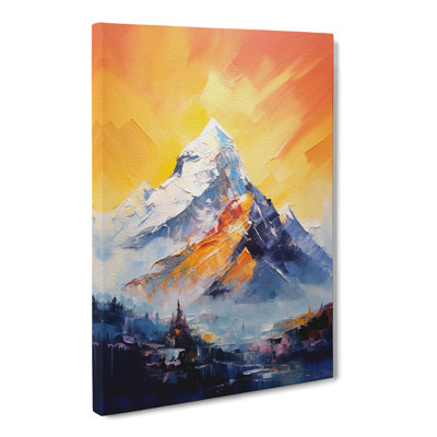 Mount Everest Gestural - Wrapped Canvas Print