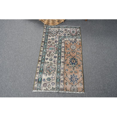 Charmant tapis de porte turc rétro avec motif floral pour décoration intérieure bohémienne
