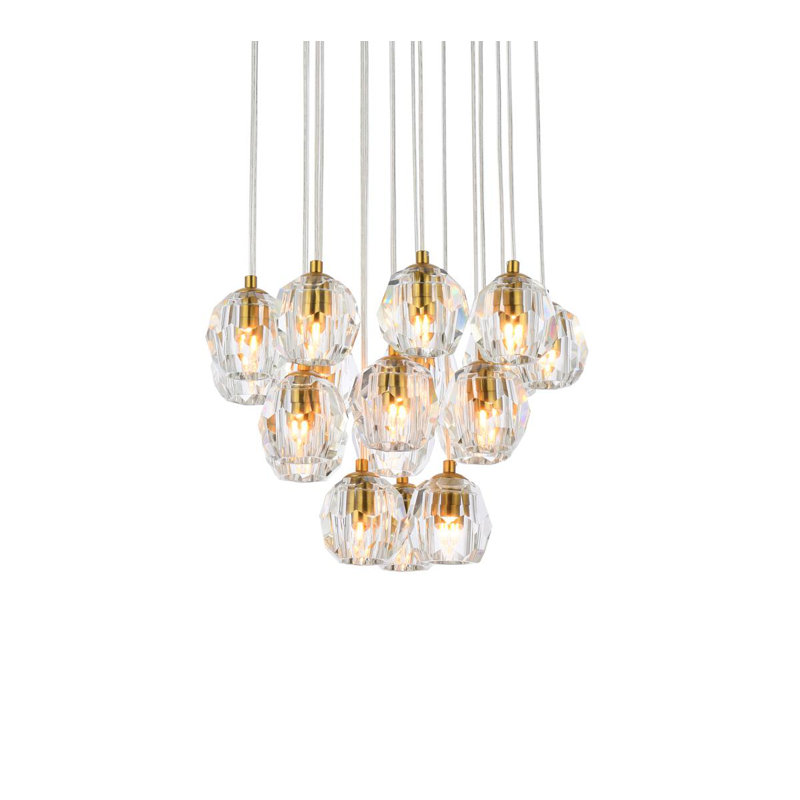 Luminaire suspendu Swampscott, Doré, 10 lumières, H 146 po x l 11 po x P 3,7 po