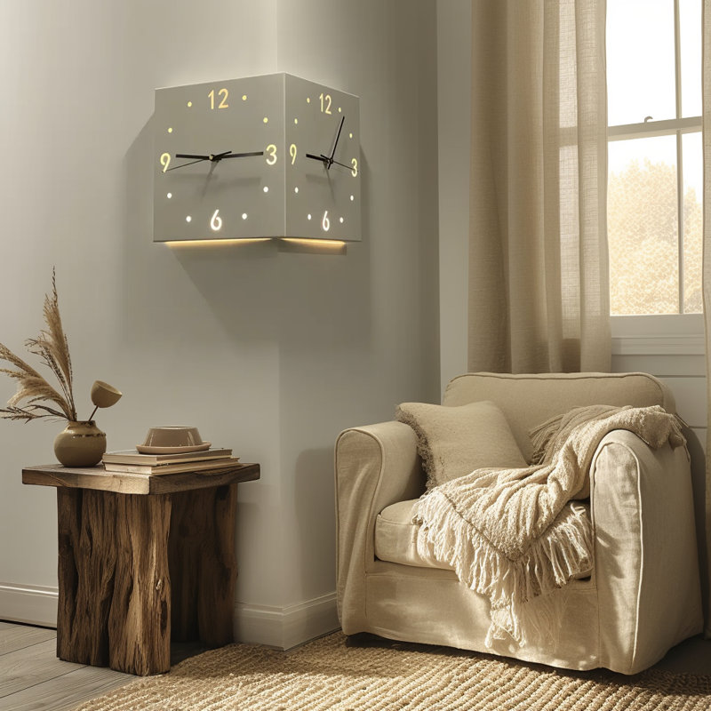 Horloge d'angle Yulita, Blanc