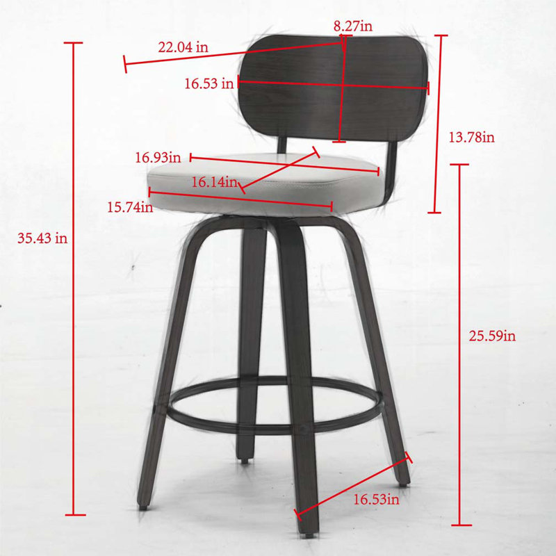 Tabourets de bar pivotants rembourrés en similicuir, Beige