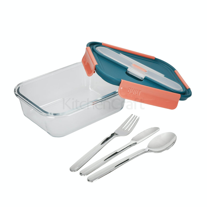 Professional 30.43ml Glass Food Storage Container, Blue/Orange