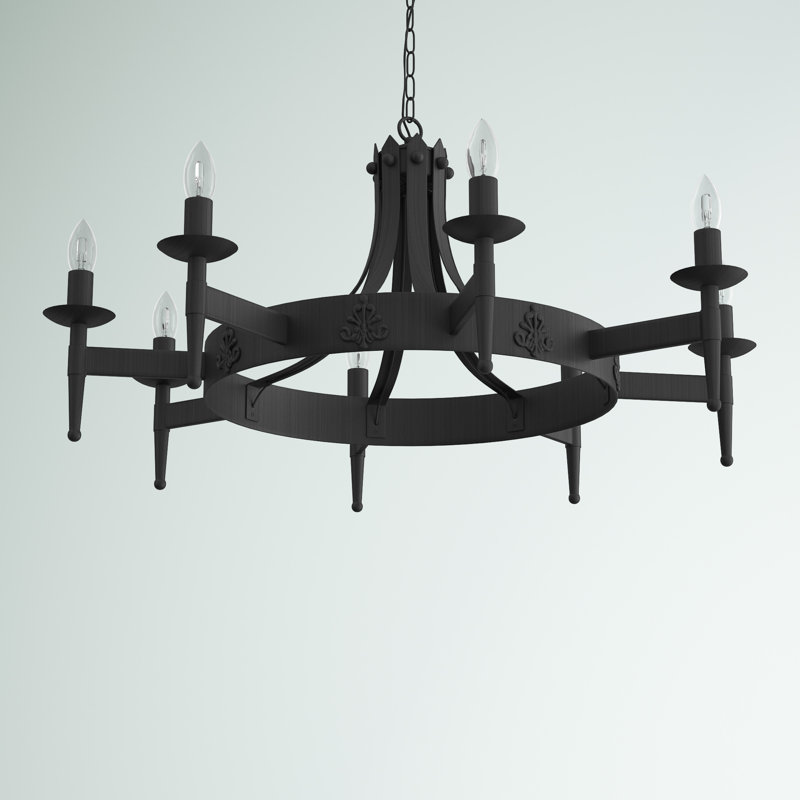 Eastbourne 8 - Light Waggon Wheel Chandelier