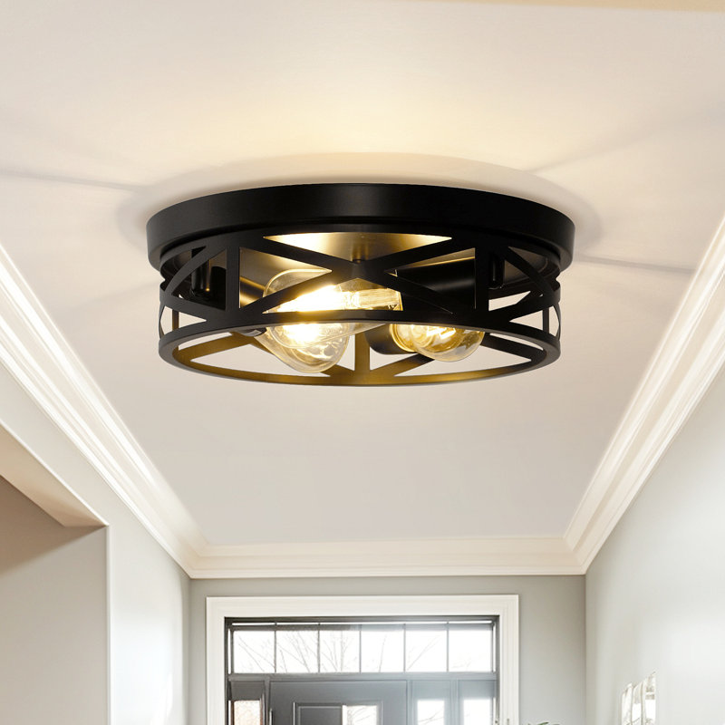 Plafonnier encastré tambour noir clair Marika