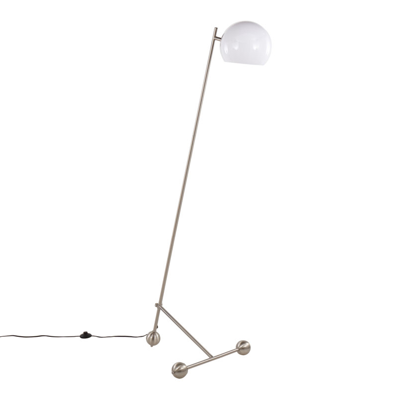 Lampe sur pied arquée 67 po Ghislaine, Nickel