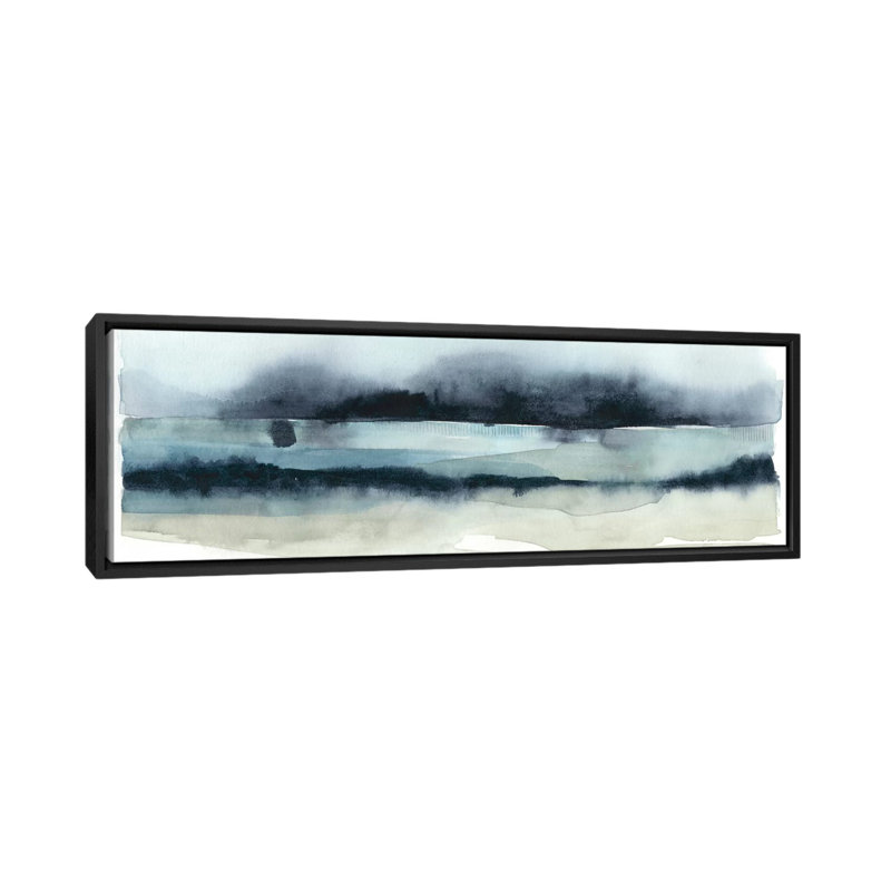 « stormy sea ii », reproduction d’impression sur toile, H 24 po x l 72 po x P 1,5 po, Cadre noir