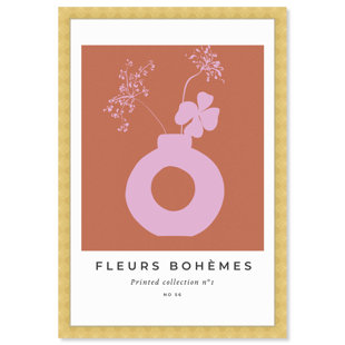 Abstract Pink Vase And Flower Collection Poster by Oliver Gal